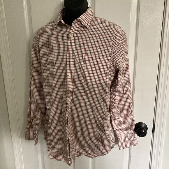 J. Crew Men’s Button Down Long Sleeve Plaid Shirt, Red White Blue, Size M - Picture 1 of 4
